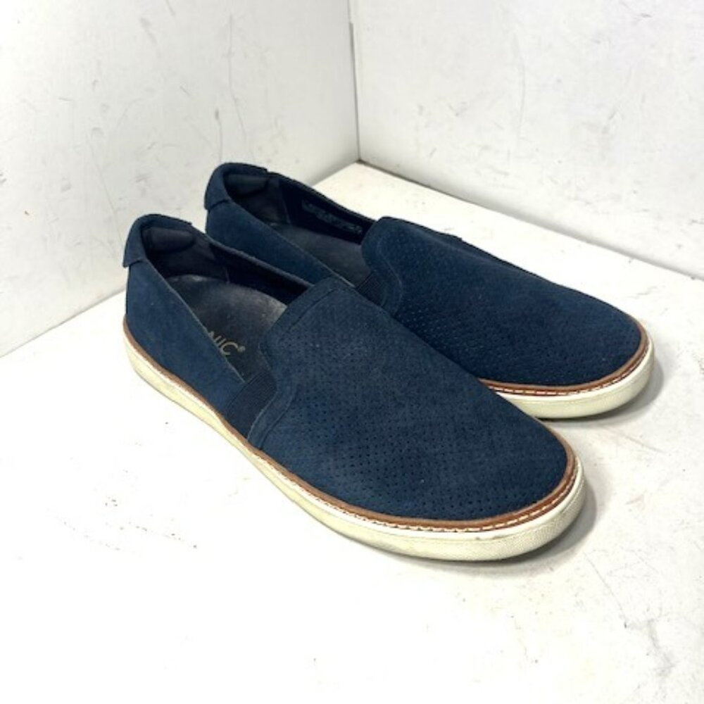 Vionic Malina Slip-on Sneakers Women's Navy Perforated Suede‎ Casual Sz 8.5W